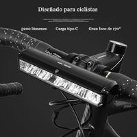 Bike Front Light, 5200 Lumens 8000mAh Waterproof Night Riding Torch USB Charging Road Bike Light Accessories Cycling Equipment