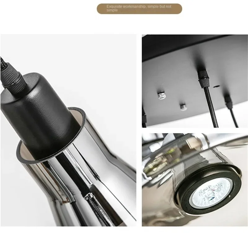 SANDYHAF Nordic Art Pendant Lamp Glass Shadow LED Light Bar Dining Room Single Head Small Chandelier Decorative Lighting Fixture