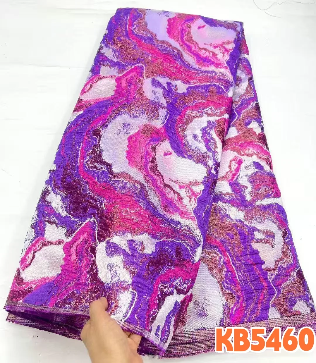 YALISI Organza Jacquard Nigerian Lace Fabric 5 Yards High Quality 2026 Gilding Brocade Lace Garment Fabrics for Sewing KB5460