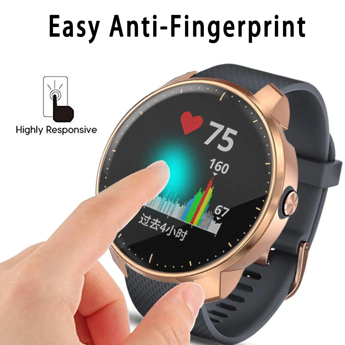 เคสป้องกันด้ามยางซิลิโคนสำหรับนาฬิกา Garmin vivoactive 3เรือนสำหรับ Garmin Vivoactive3ดนตรีกรอบกระเป๋า