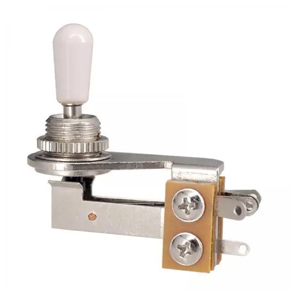 Durable Right Angle Toggle Switch White Silver 3 Way Guitar Pickup Selector for Electric Guitar Cavity Fit