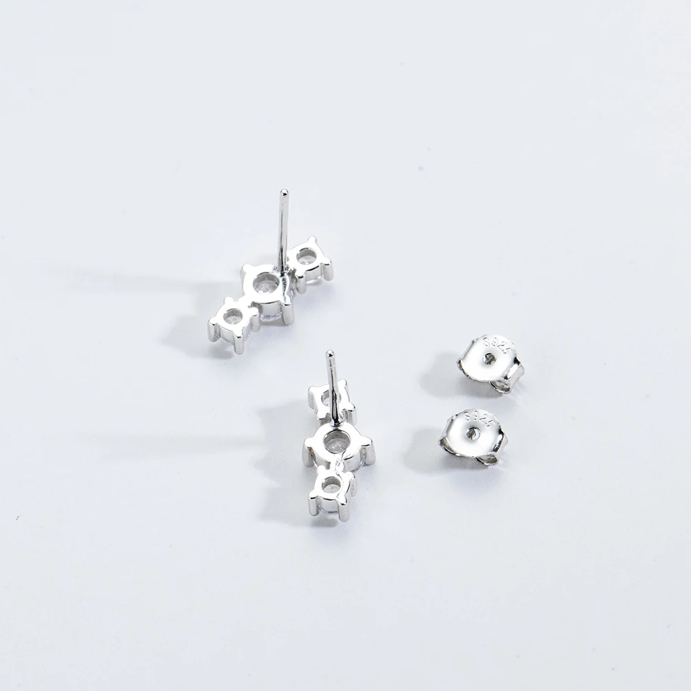 ANDYWEN 925 فضة ثلاثة الزركون تشيكوسلوفاكيا قرط الاذن المرصع مجوهرات فاخرة 2025 كلاسيكي جديد للنساء كريستال جواهر