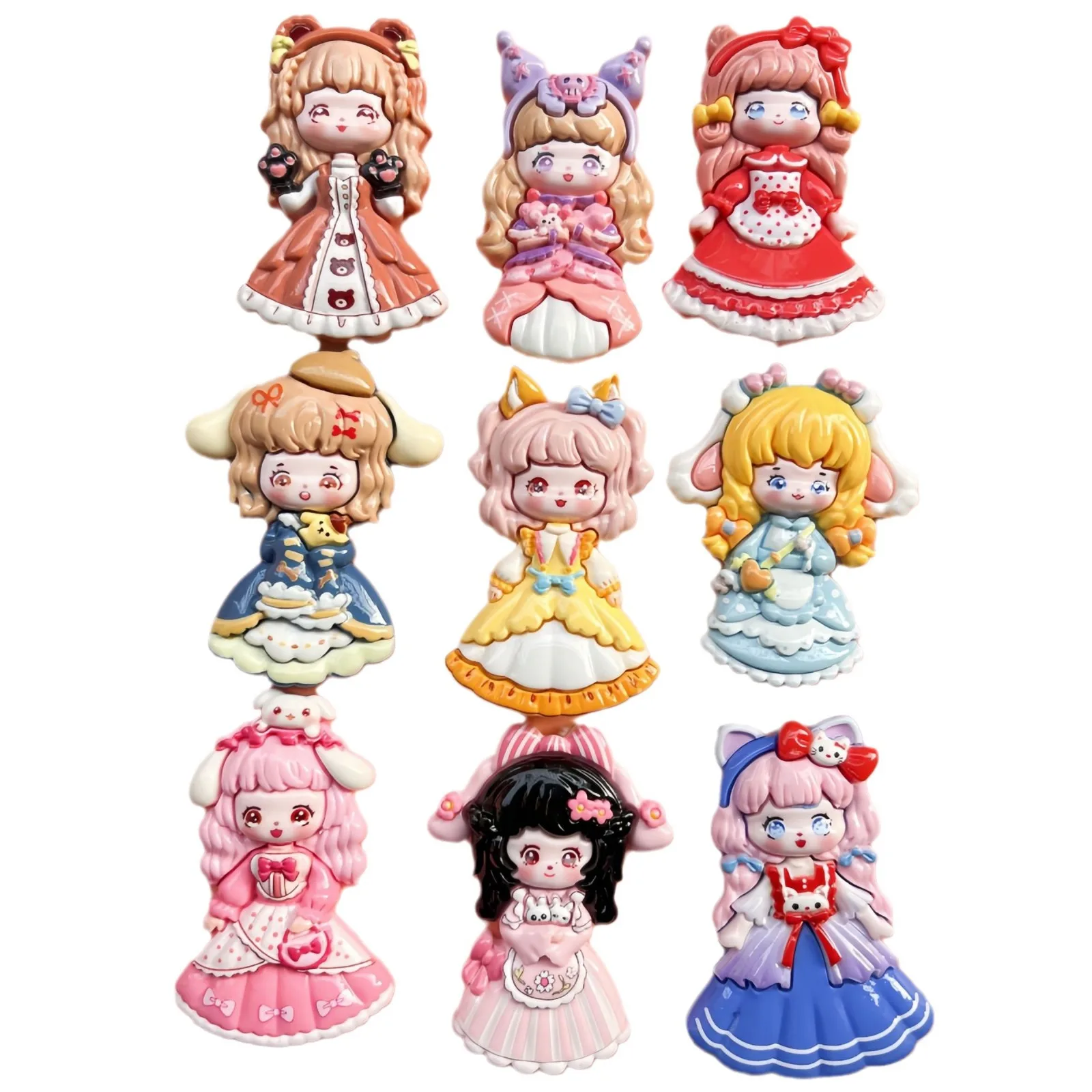 2pcs Large Cartoon Ball Princess Dress cartoon resin flatback cabochon diy crafts materials kid handmade jewelry charms image 5