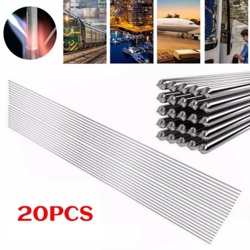 20Pcs 330mm/1.6mm ER316L TIG Welding Rods Copper Aluminum Iron Stainless Steel Fux Cored Electrode No Need Solder Powder