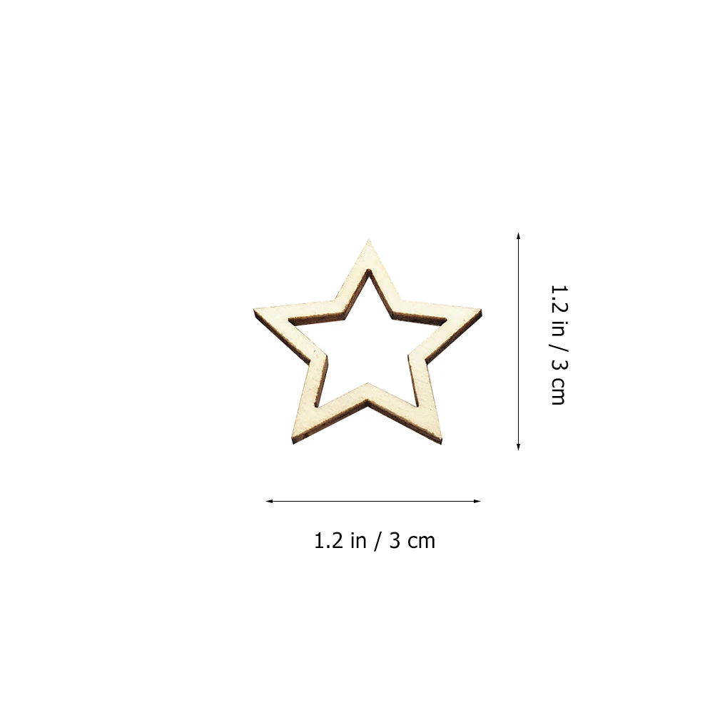 

100 pcs Wooden Five-Pointed Star Decorations Craft Ornament Vintage Christmas Hanging Pendants Wood Slice Diy Crafts Bedroom