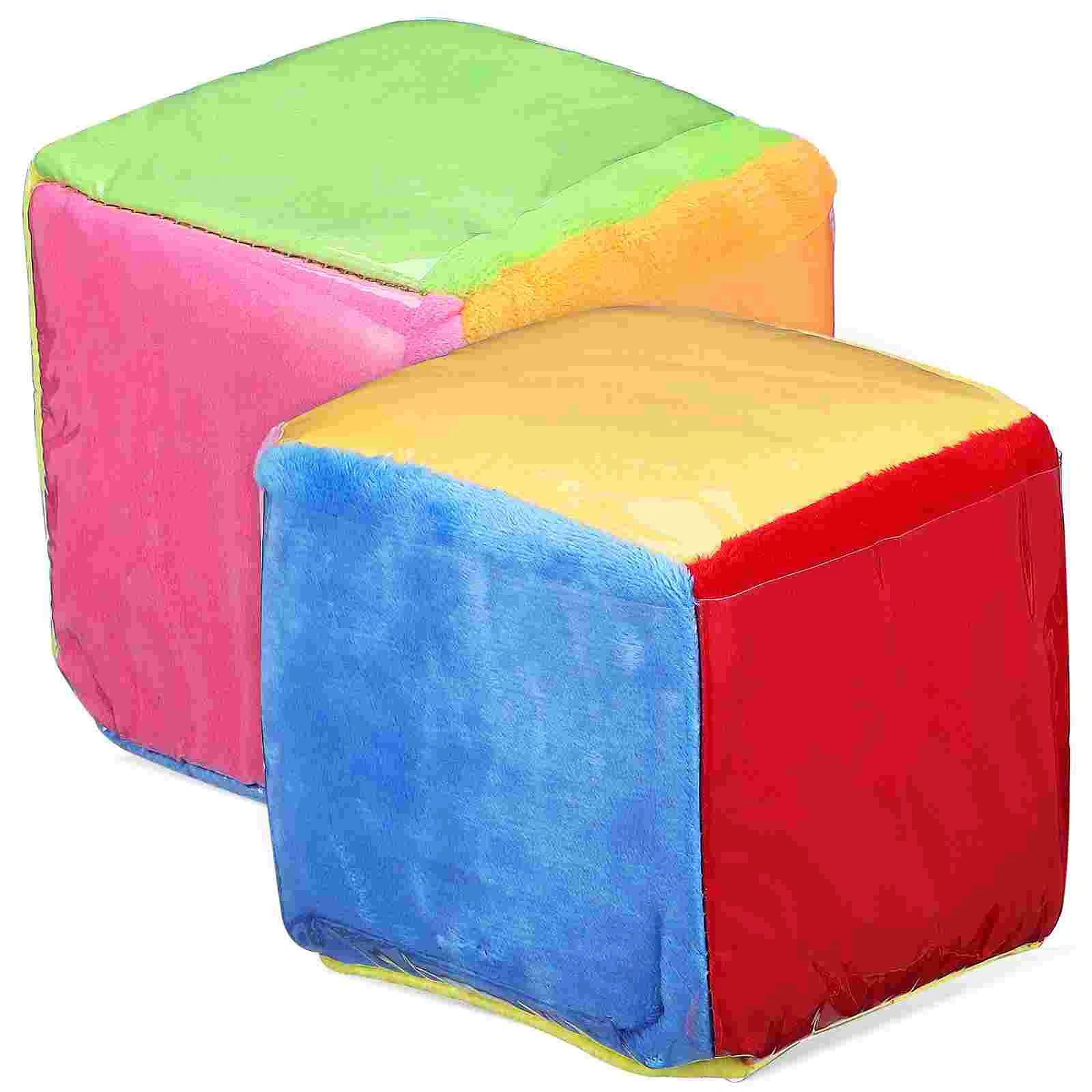 2 pçs bloco de brinquedo de pelúcia bolso para sala de aula exercício esportes educativos com bolsos cubos de filme plástico jogos de aprendizagem