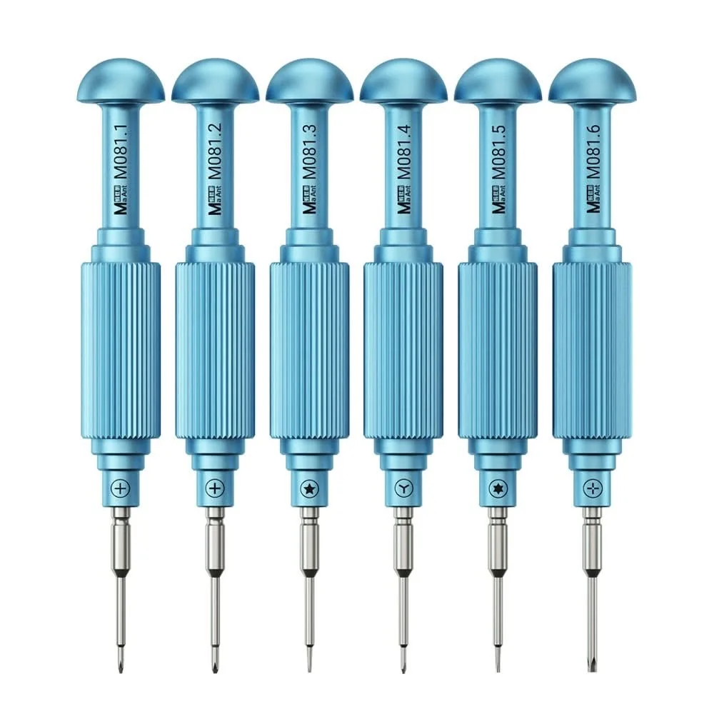 MaAnt Low Noise Blue Alloy Screwdriver Set 6 Pieces Super Hard Precision Screwdriver Bits Mobile Phone Repair Tools