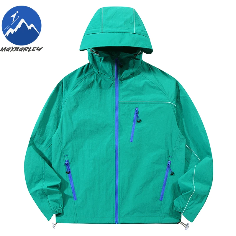 

Men UV Windbreaker Summer Camping Running Protection Hooded Windproof Coat Couple Casual Exercise Waterproof Quick Dry Outerwear