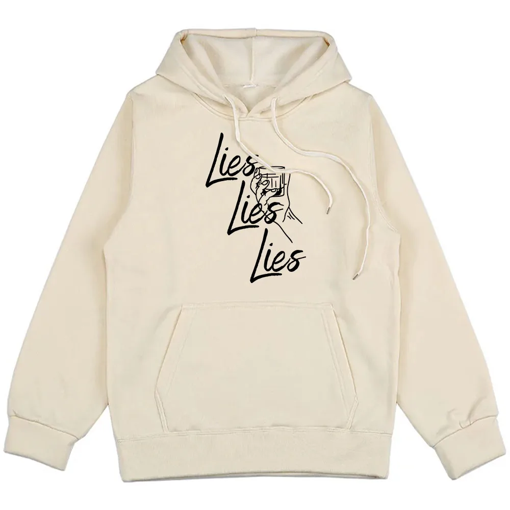 Pakaian Morgan wanita, Hoodie Unisex musim gugur musim dingin, kaus bercetak grafis lagu baru, Hoodie kebohongan LIES untuk pria dan wanita