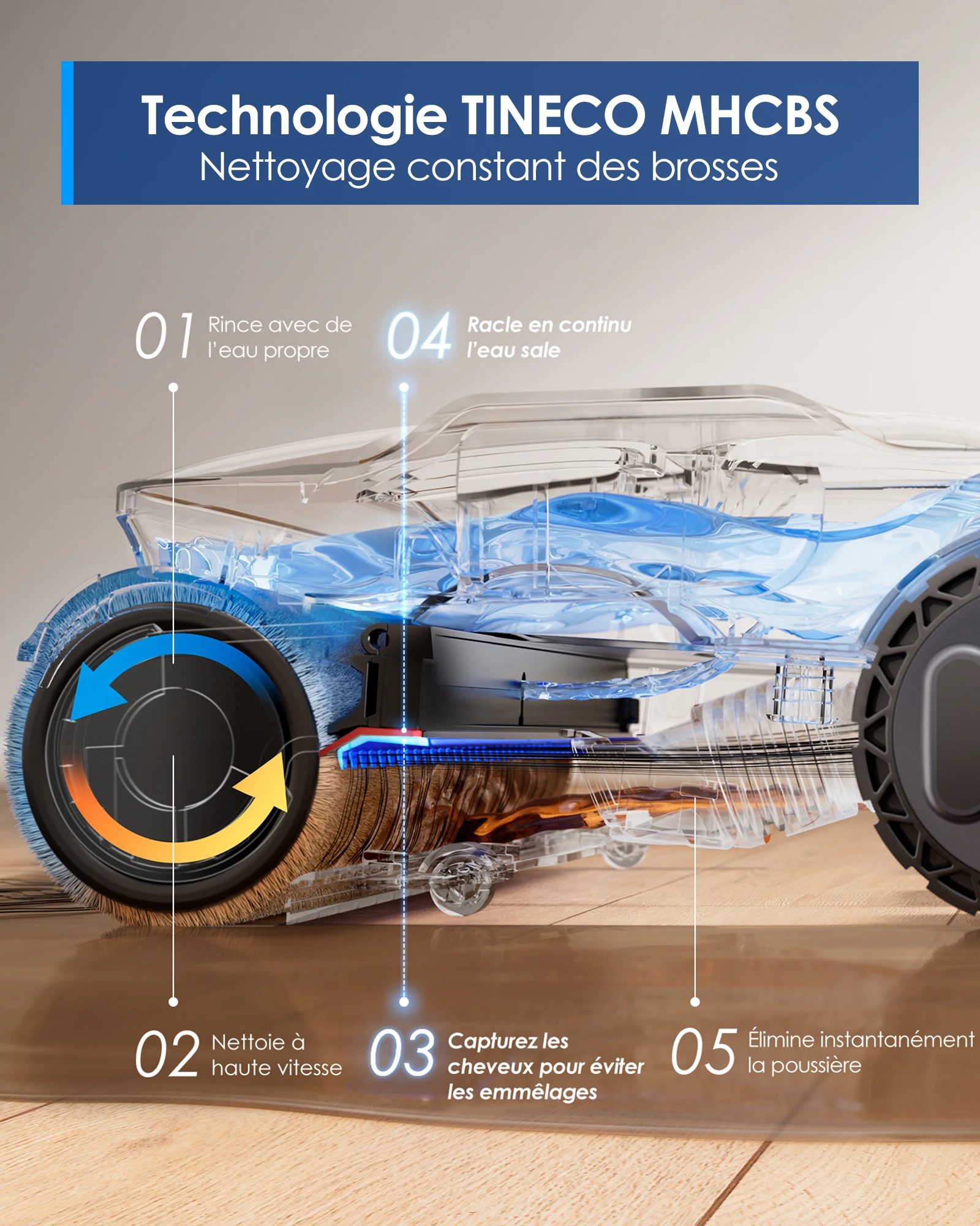 Tineco Floor One S9 Artist Aspirator, 22 kPa sugeevne, 360° product image 4
