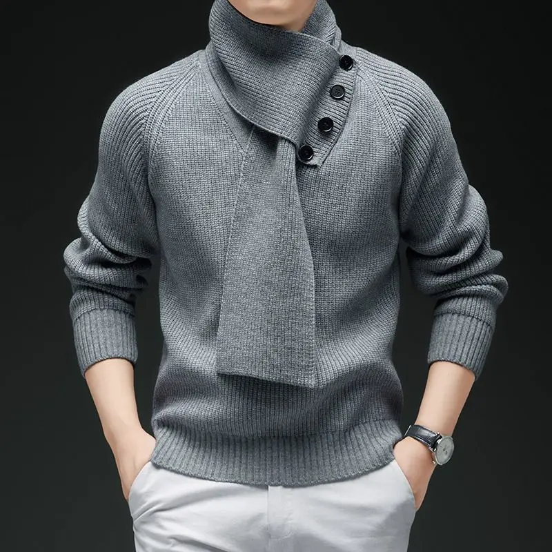 

Мужской свитер оверсайз из трикотажа: осенняя коллекция, повседневная верхняя одежда в стиле кэжуал, модное пальто для мужчин на весну-осень