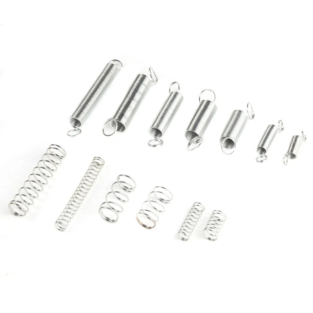 200 Sets Assorted Small Steel Coil Springs Kit Extension Compression Mixed Metal Hardware DIY Repair Replacement Parts