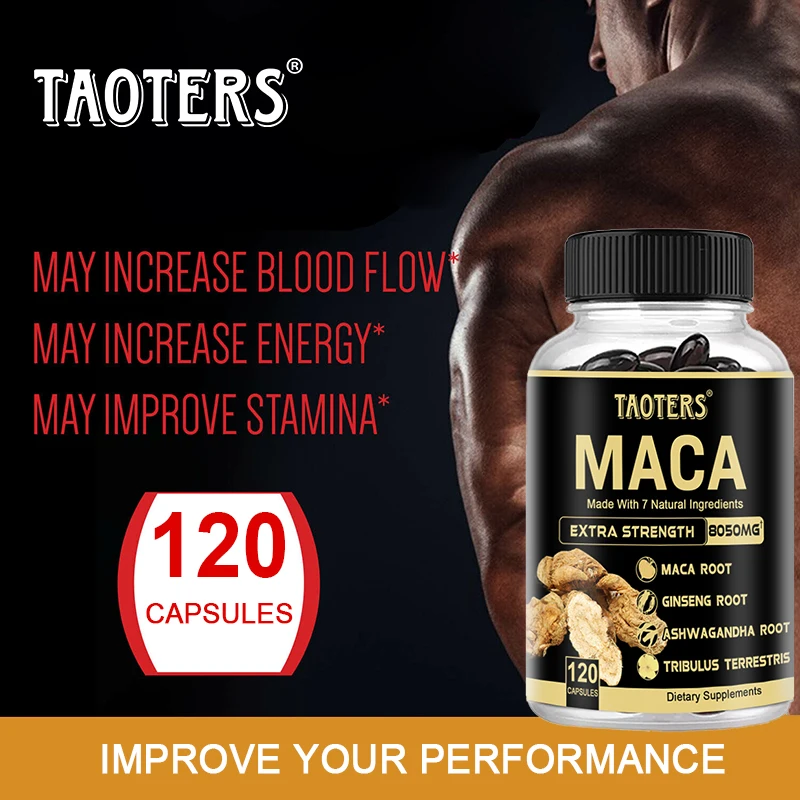 Maca-wortel voor mannen - Natuurlijk energie-supplement ter ondersteuning van atletische prestaties, spierherstel en gevechtsvermoeidheid, 120 capsules