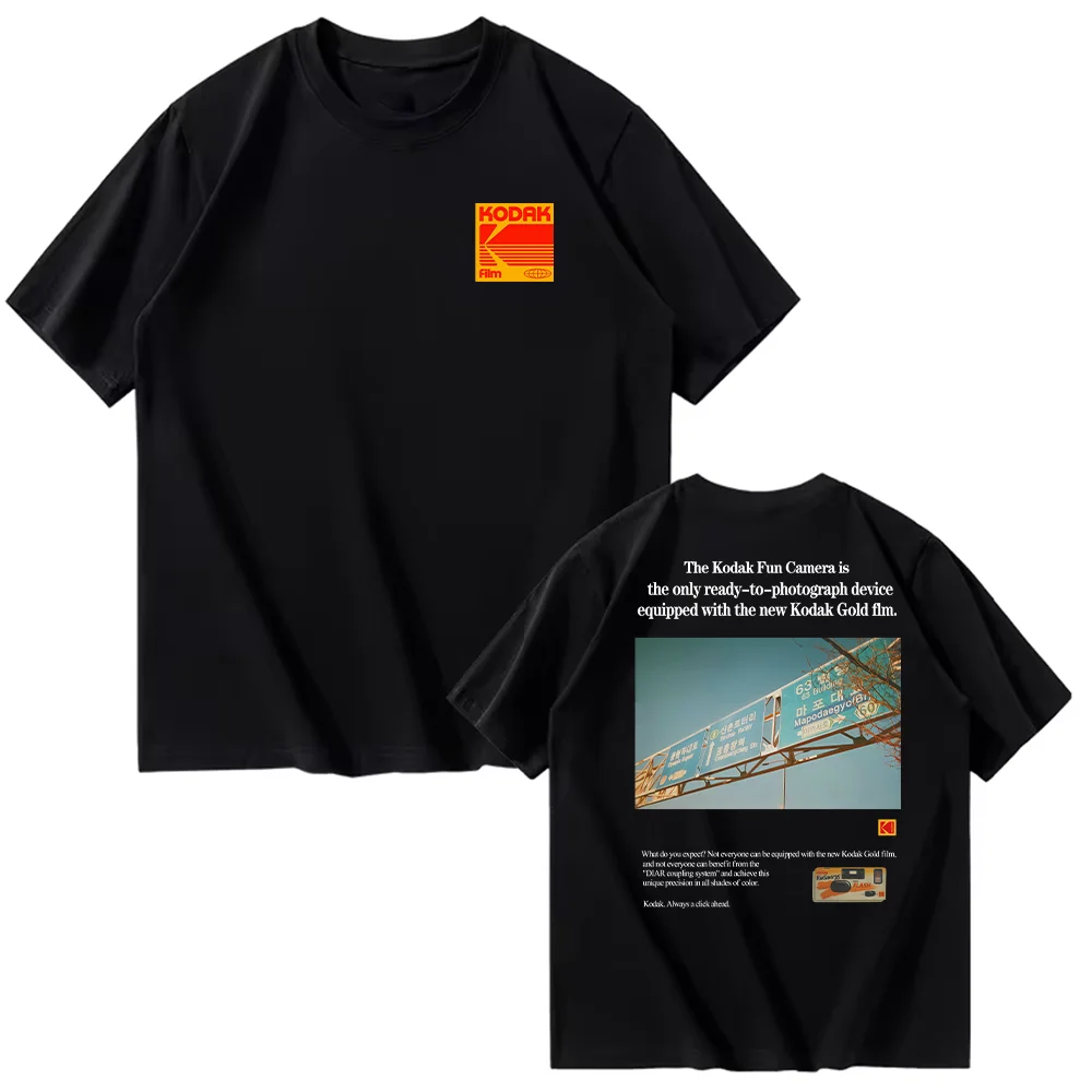 T-shirt respirant et anti-transpiration 100 % coton pour homme, collection été 2026 Kodak – Idéal po