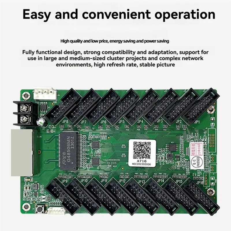 -MEOF A716 Scheda ricevente 75E Display a LED a colori Scheda ricevente Controller da parete video Hub75ex16 integrato per display a LED