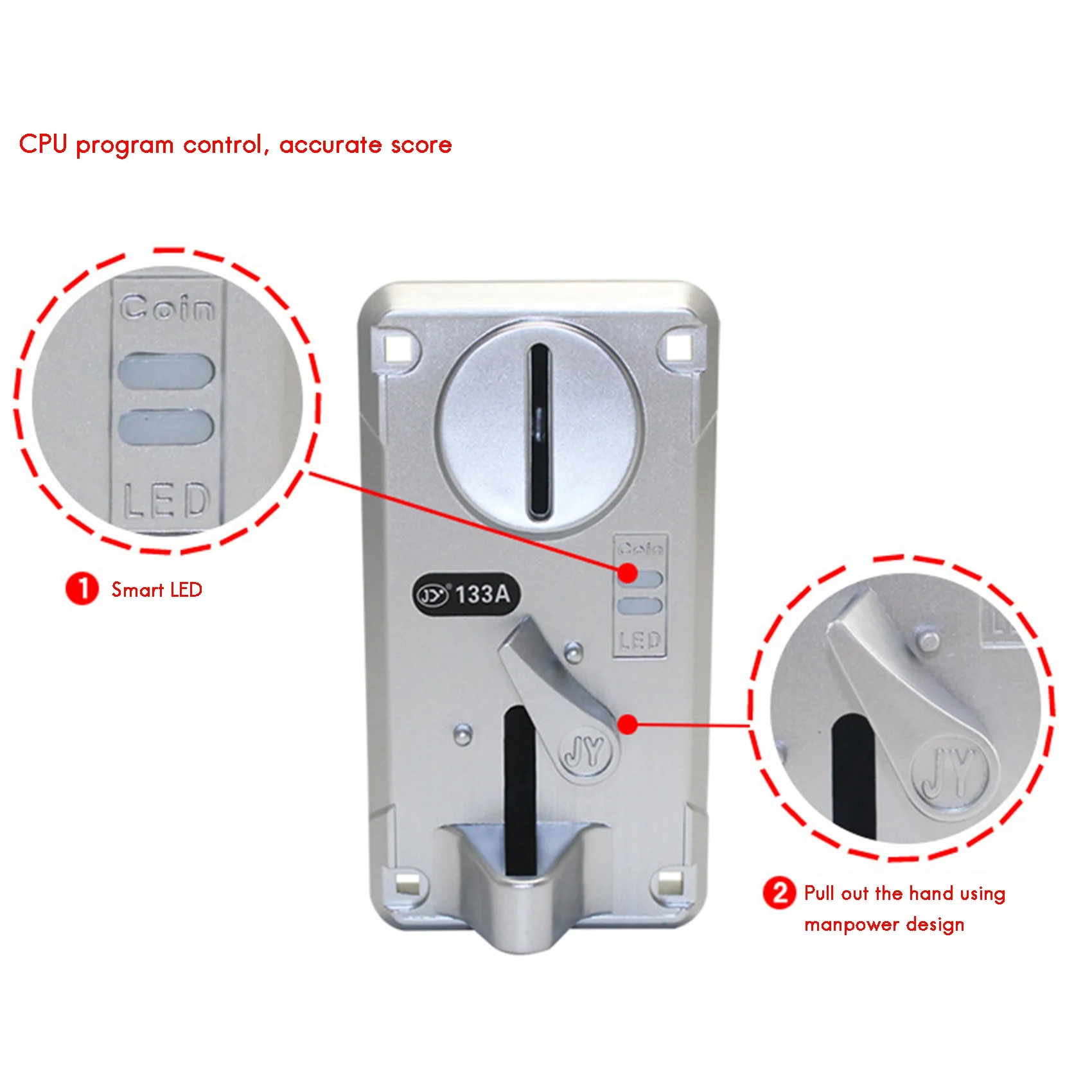 Coin Acceptor Coin Pusher JY133A CPU Arcade Coin Selector for Vending Machine Arcade Game Ticket Exchange