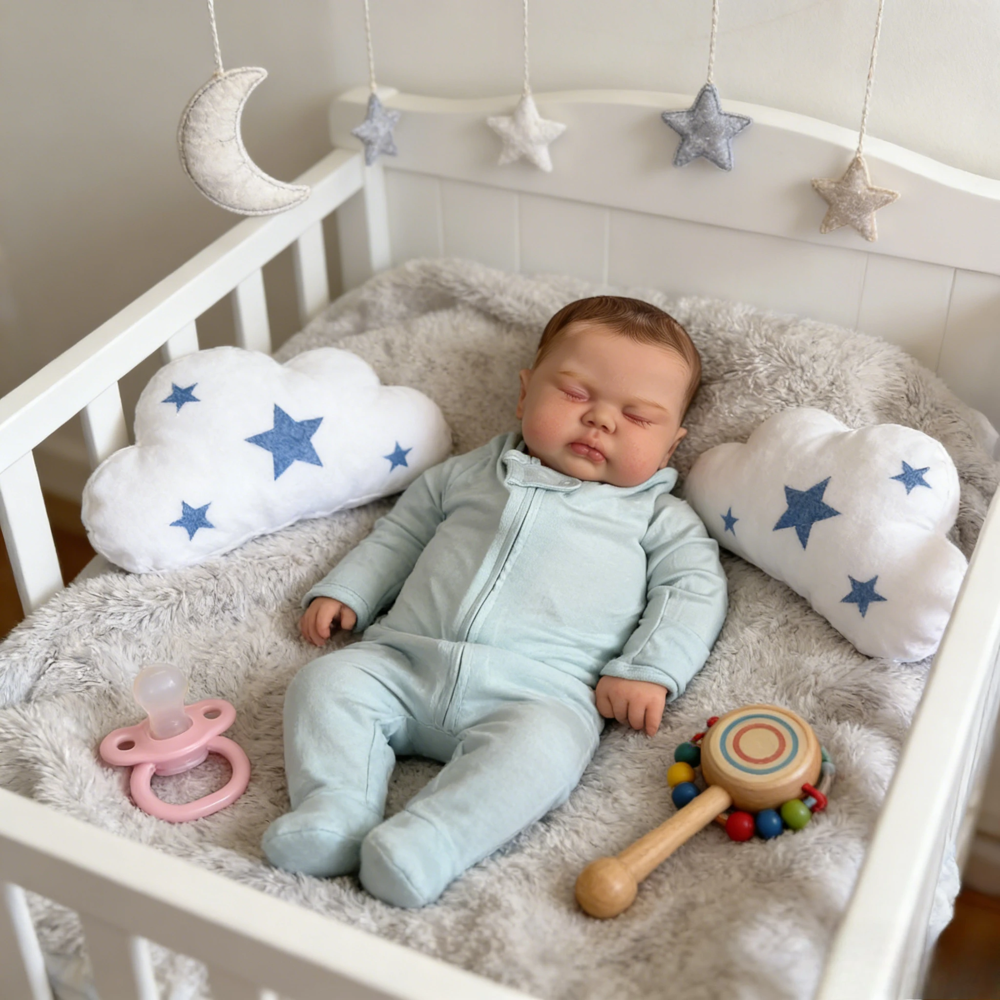 60CM Pickle Reborn Baby Doll Soft Body Lifelike Reborn Doll with 3D Painting Visible Veins Painted Hair, High Quality Doll