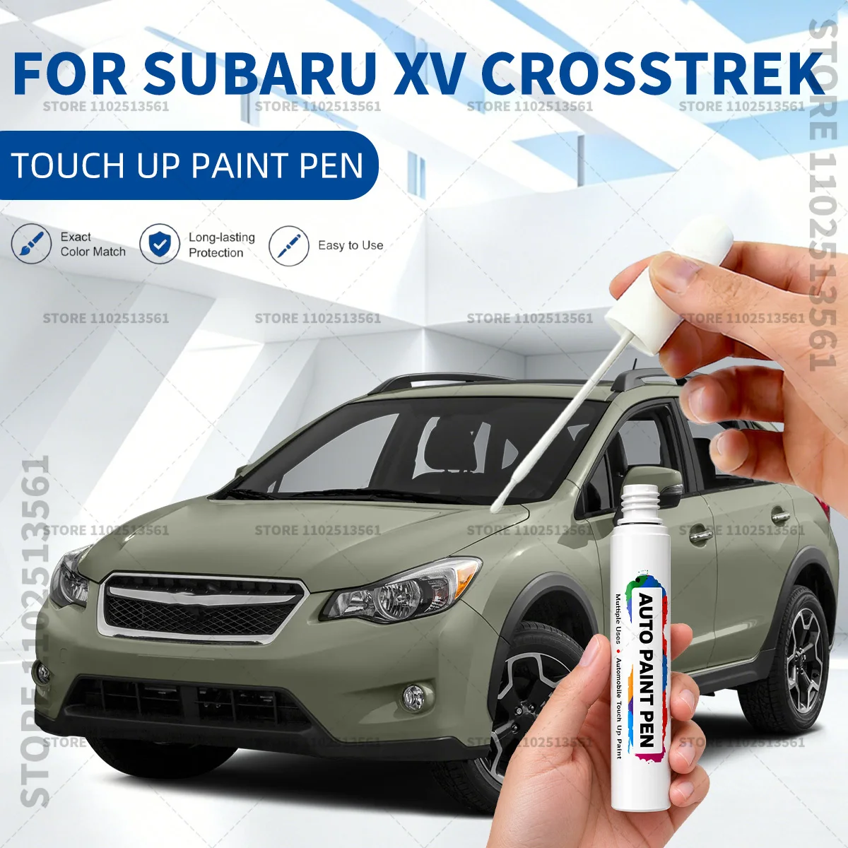 For Subaru Crosstrek White Car Paint Repair Pen Touch Up Paint Brush Scratch Remover for Deep Scratches Stone Chips and Marks