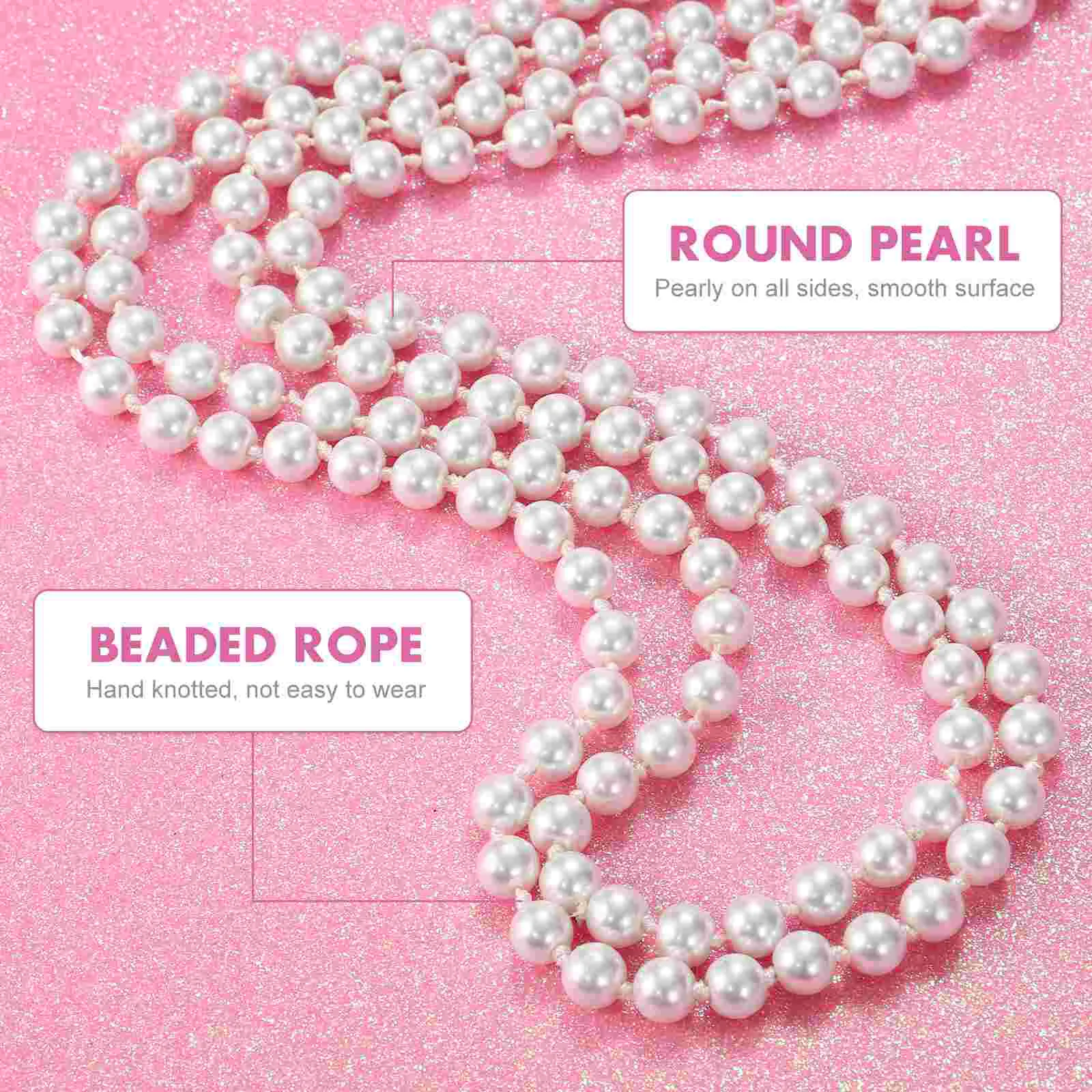 All Ages Necklace Women Decor for Girls Simple Smooth Texture Pearl Premium Material Faux Pearls