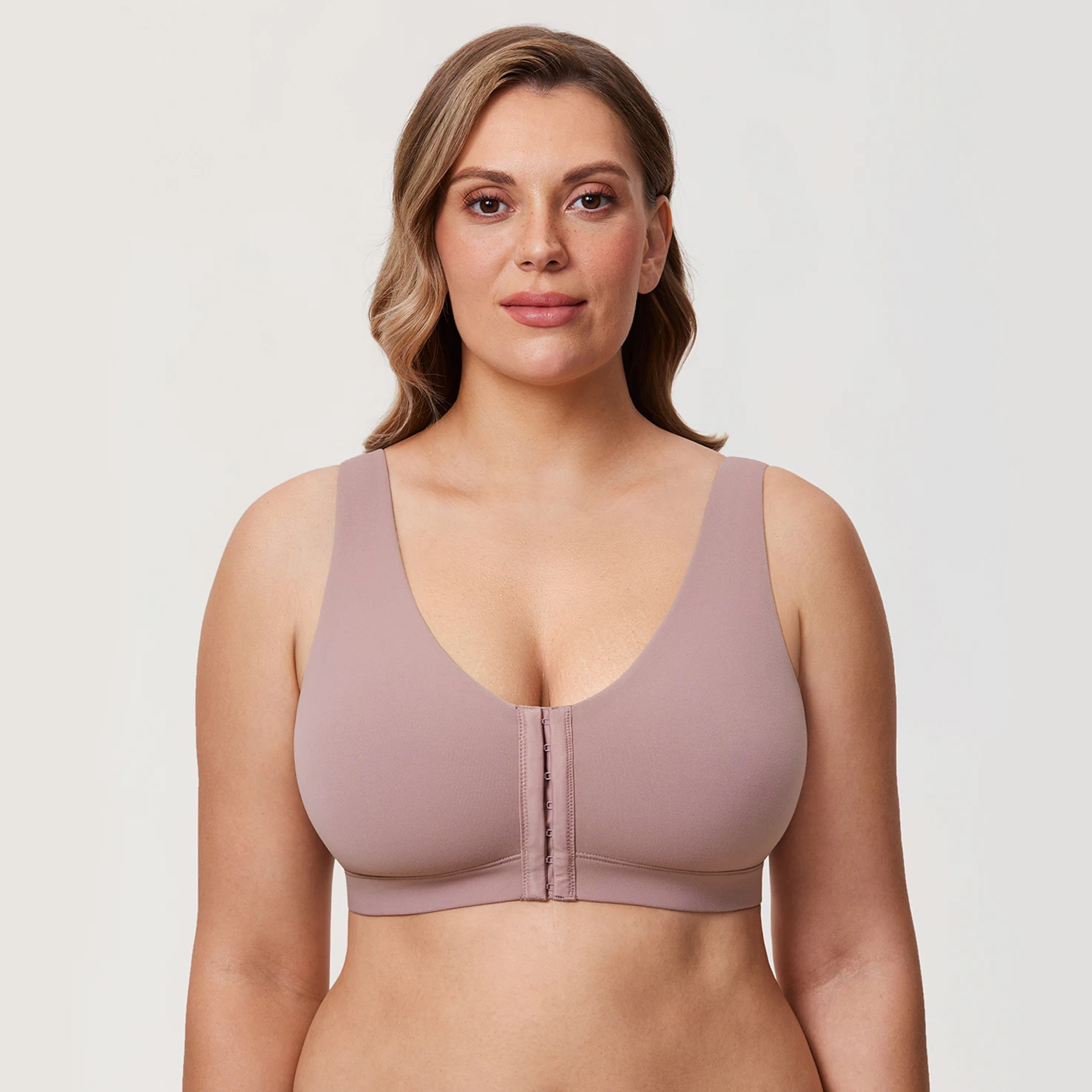 Front Closure Bra Wirefree Back Support Posture Full Coverage Plus Size Non-padded For Women Wireless XS-XXXL PLUS