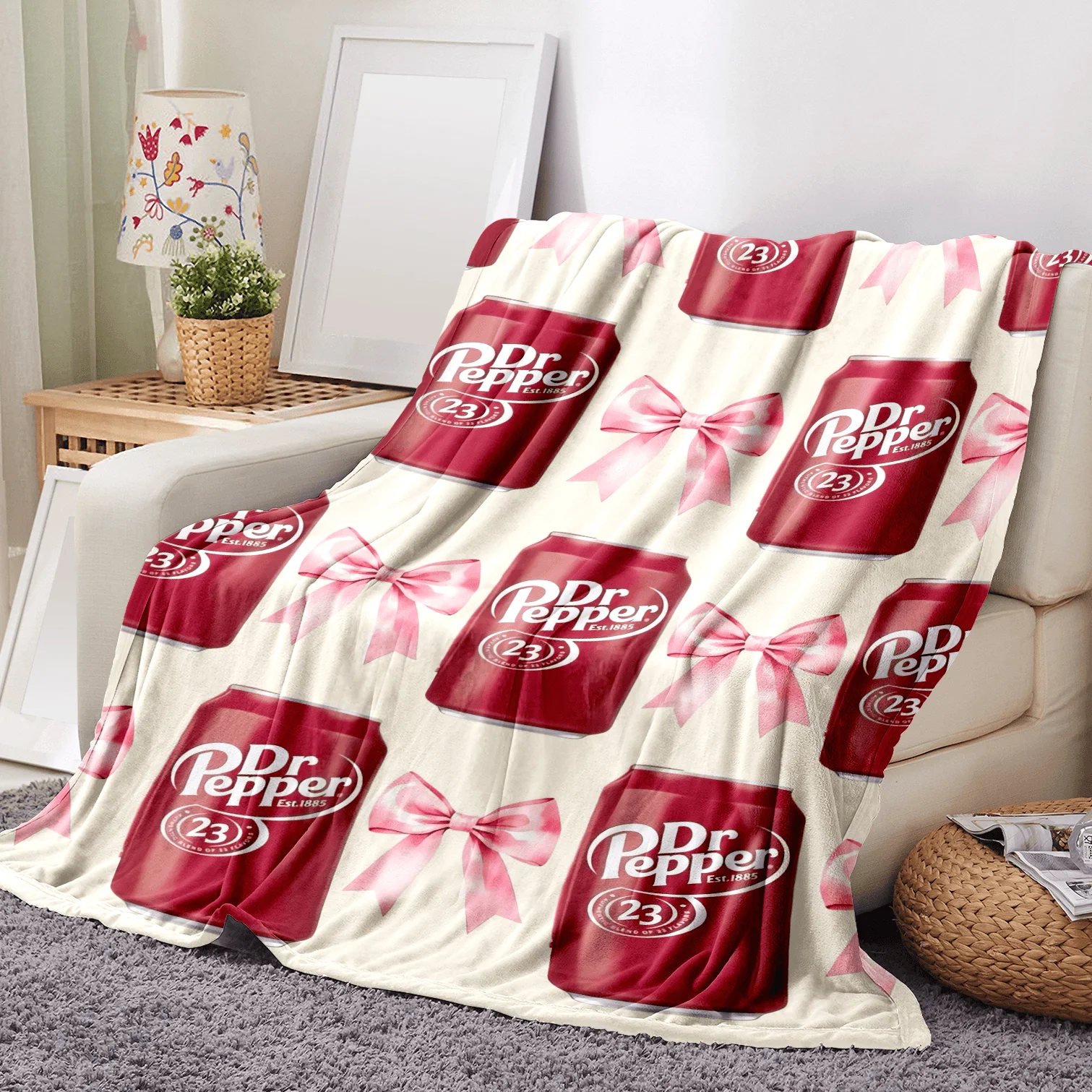 Unique Dr Pepper Print Blanket Ultra Soft Perfect For Sofa Bed Office Travel Machine Washable Ideal Gift For Men And Women