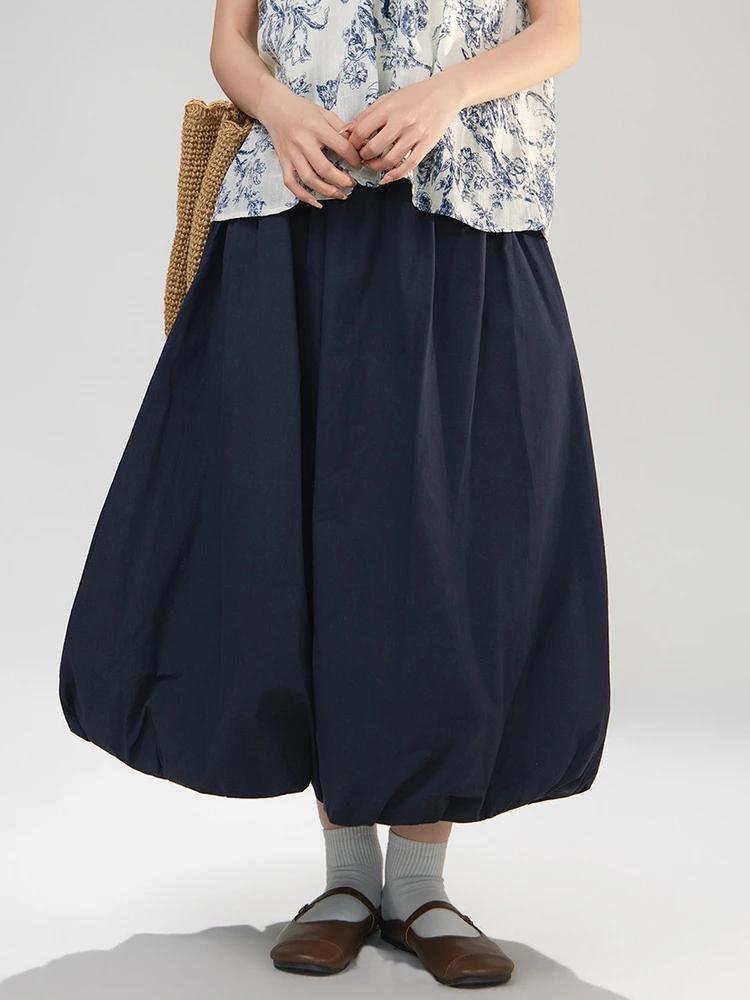 

High Waist A-Line Cotton Half Skirt Women's Summer Floral Bud Skirt Thin Pure Cotton Japanese Style Retro Skirt