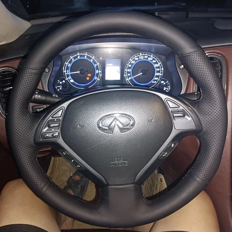 

Для Infiniti G37 G35 G25 EX35 EX25 EX37 Q60 QX50 2014 2015 Q40 Сшитый вручную серый чехол на руль из натуральной кожи
