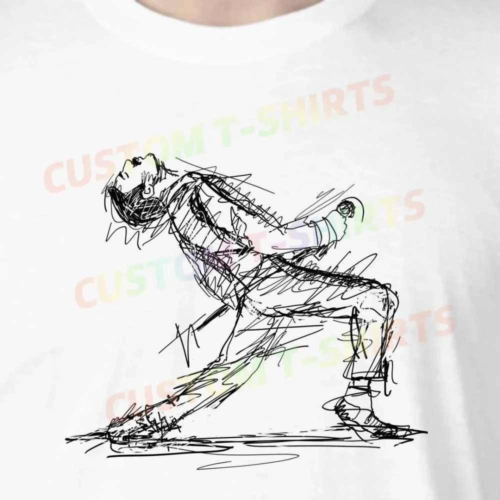 

250 90_Freddie_Mercury_–_Queen Fans' comic-style hand-drawn pattern T-shirts for both men and women in summer