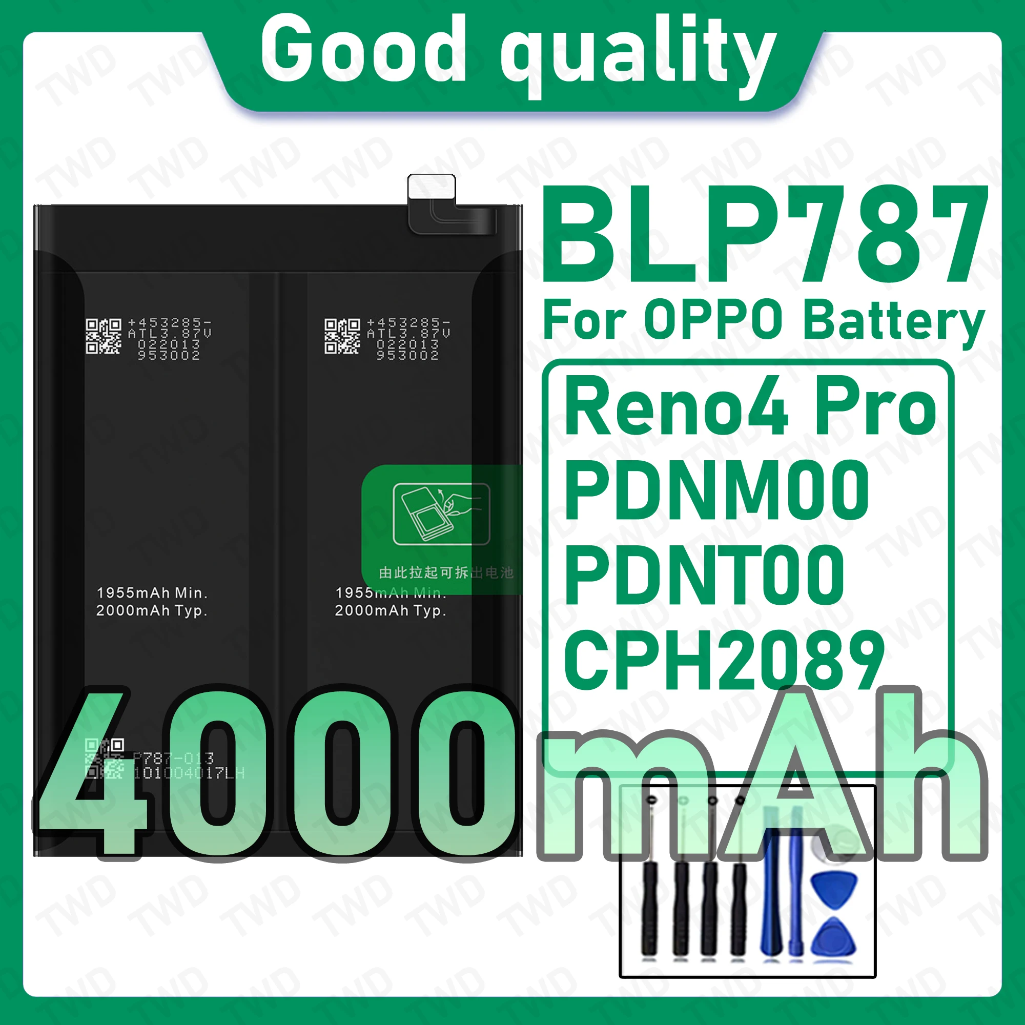 BLP787 Brand New High Capacity Rechargeable Li-ion Replacement Battery For OPPO Reno4 Pro PDNM00 PDNT00 Bateria+Free Tools