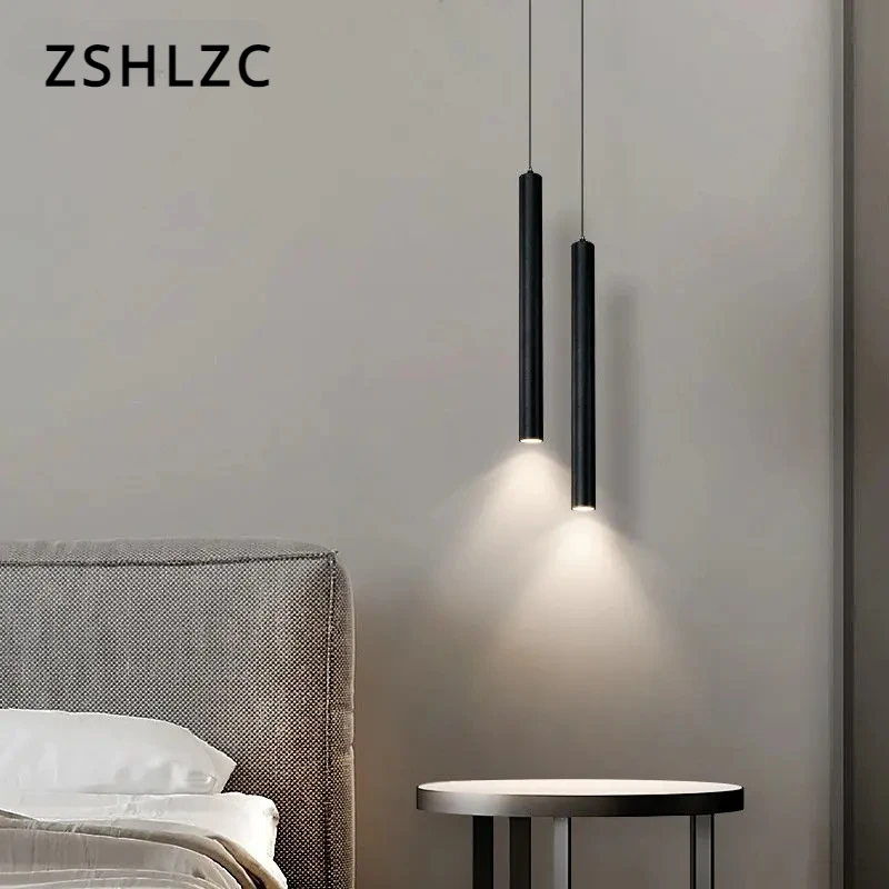 

Minimalist LED Pendant Lights Chandelier Hanging Lamp For Living Room Bedside Lights Long Tube Bar Pendant Lamp Suspension Lamps