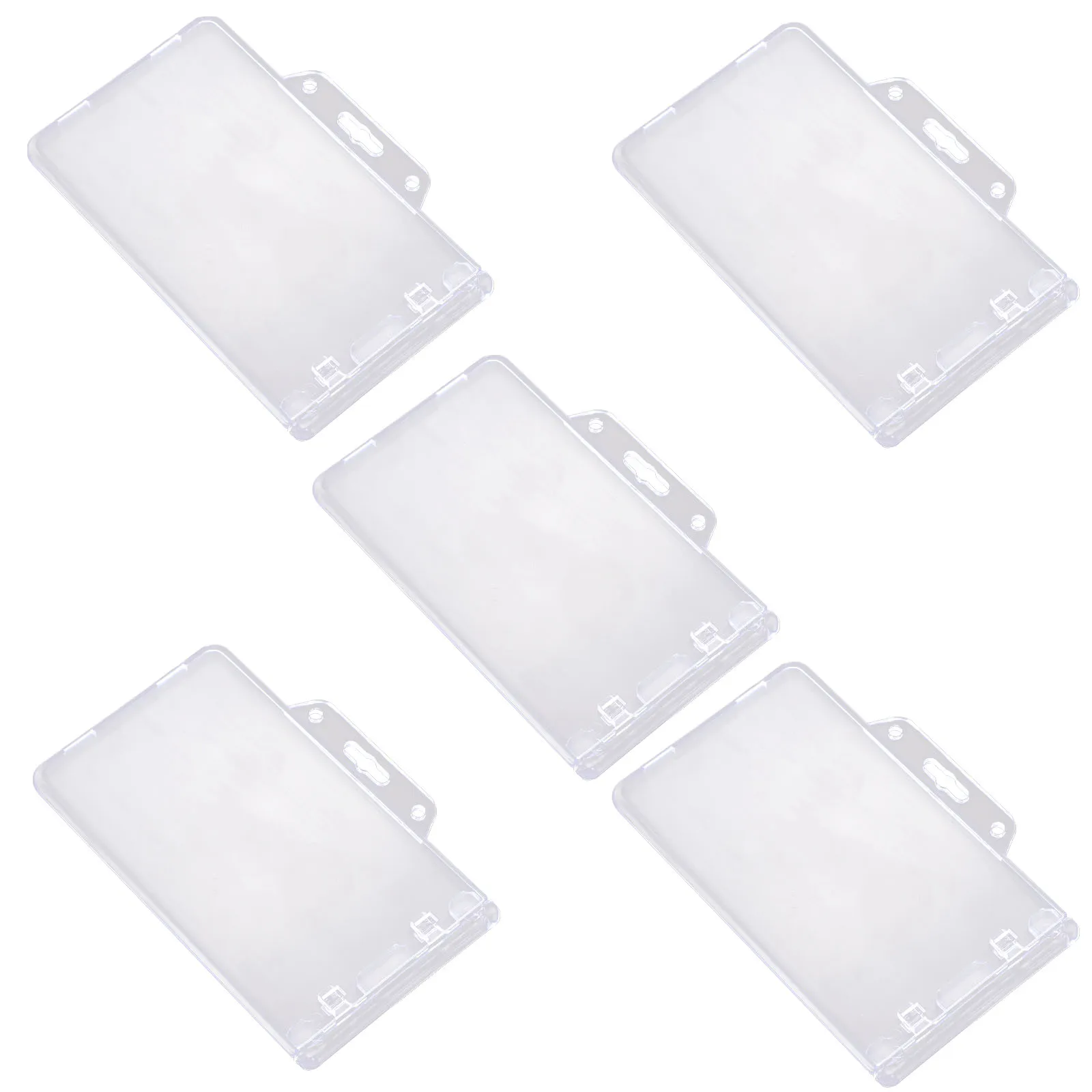 

5Pcs Card Transparent Card Holder Clear Horizontal ID Badge Holder Photocard Sleeves Name Tags Protector Business Credit Cards