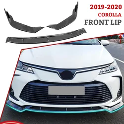 Car Front Bumper Lip Body Kits pp material carbon fiber Front protection for corolla 2019 2020