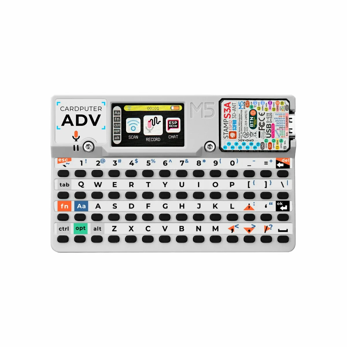 Original M5Stack Cardputer Adv Programmable Card-sized Computer StampS3A IoT Controller 1750mAh 56Key Keyboard Automation
