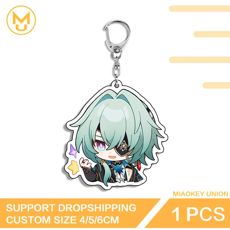 

Honkai Star Rail Anaxa Green Hair Fashion Kawaii Ingenious Character Acrylic Keyring For Backpack Clothes Hat Jewelry Gifts