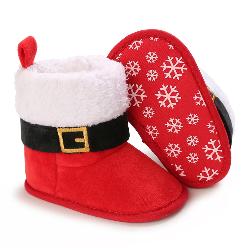 Winter Nieuwe Cosplay Schattige Cartoon Kerst Warme Santa Claus Baby Wandelschoenen Winter 0-18 Maanden Baby Zachte Schoenen