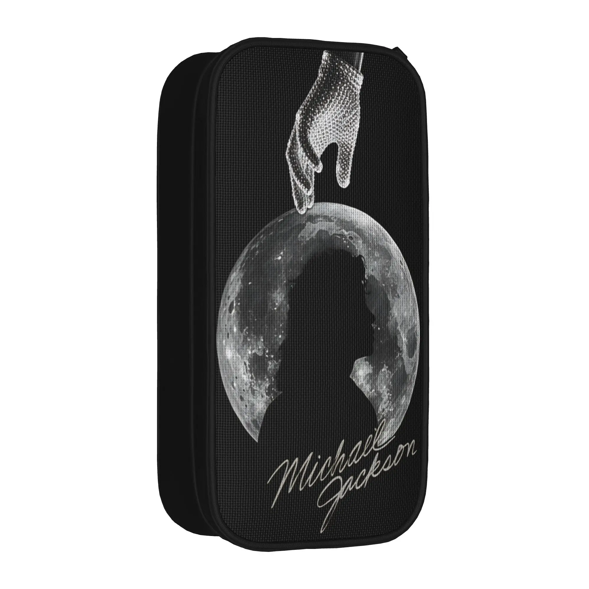 Retro Pencil Case Michael Jackson Pen Box  School Pencil Cases Child Double Layer Pattern Stationery Organizer