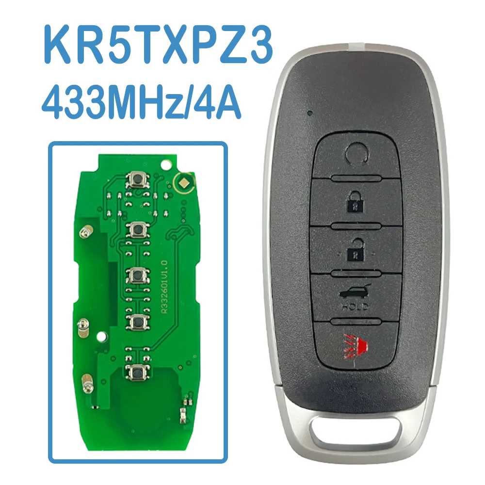 

KR5TXPZ3 Auto Smart Remote PN: 285E3-7LA 5 Buttons 433MHz 4A Chip Replace Car Key Fob For Nissan Pathfinder 2023