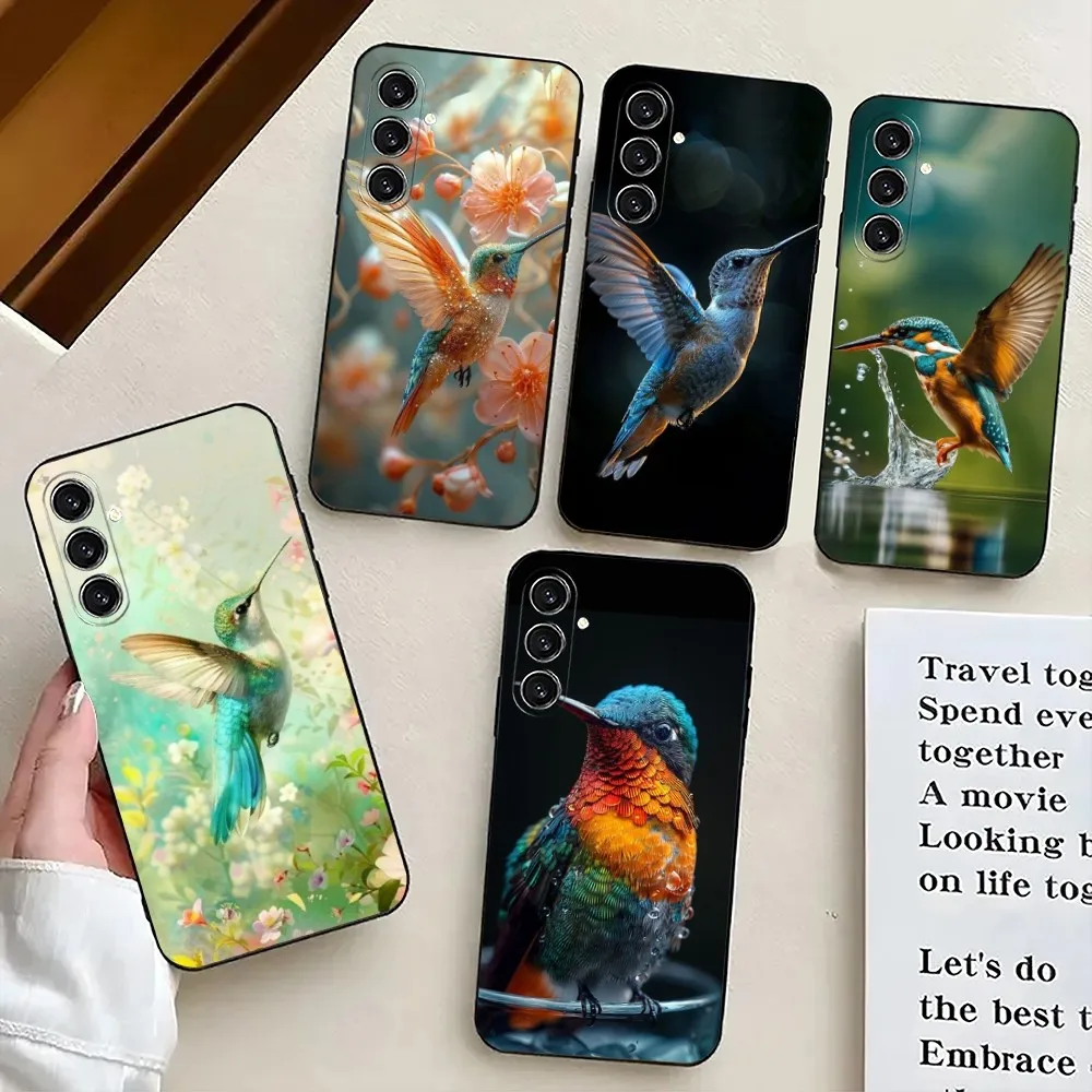 Hummingbird   Phone Case For Samsung S24,21,22,23,30,Ultra,S20,Plus,Fe,Lite,Note,10,9,5G Black Soft Cover