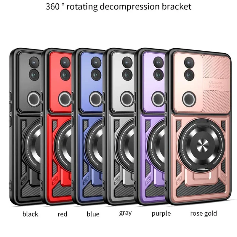 

Чехол для телефона Vivo V50 Lite, магнит для беспроводной зарядки, противоударный мягкий силиконовый чехол, защитный металлический держатель, кронштейн