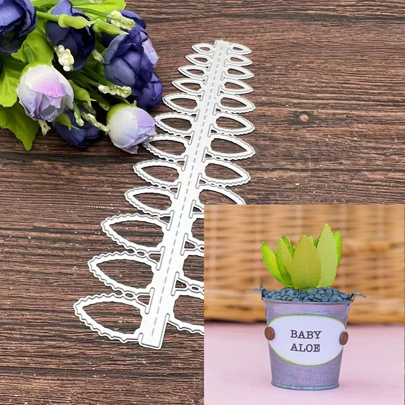 3D Stereo Aloe Karte Grenze Metall Schneiden Stirbt Schablonen Für DIY Scrapbooking Dekorative Präge Handwerk Vorlage