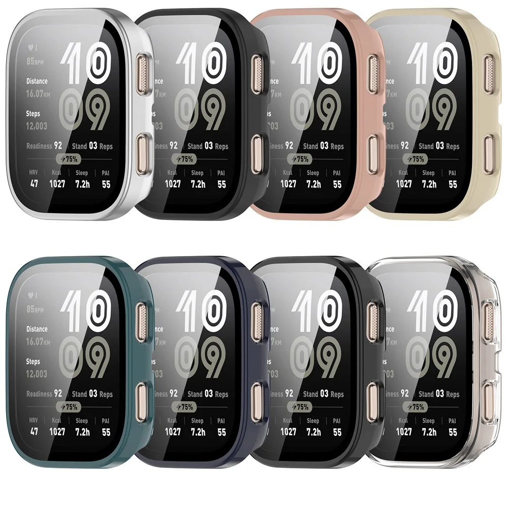 Huami Amazfit Bip 6 Bip6 A2435용 BEHUA 보호 케이스, 강화유리 필름 포함 2in1 PC 쉘 스크린 보호 케이스 커버