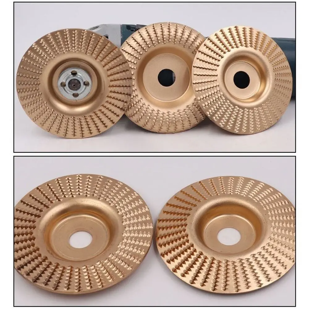 1/3Pcs Wood Grinding Wheel Angle Grinder Rotary Disc Wood Carving Sanding Carbon Steel Arc/Flat/Bevel Disc Abrasive Tool