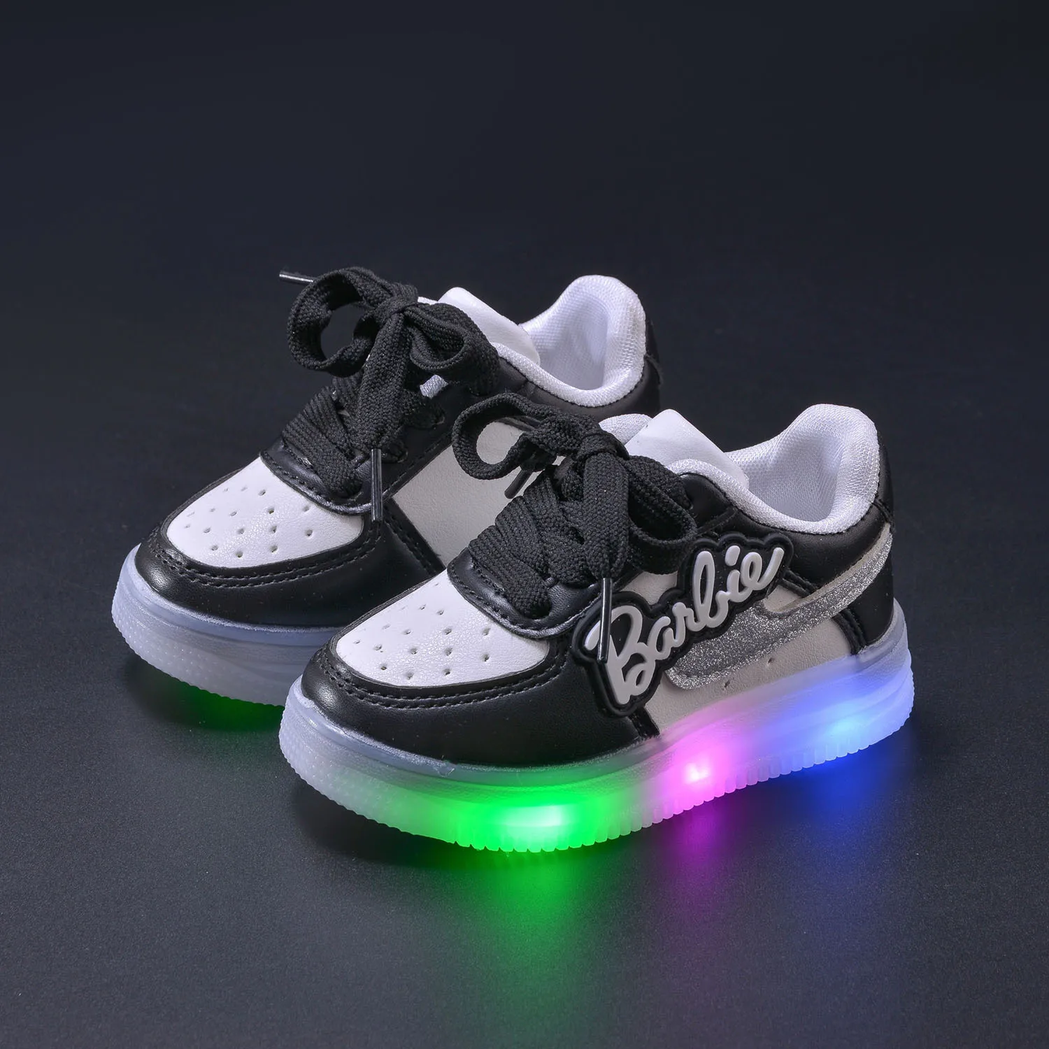 Barbie Children Glowing Sneakers Kids Tennis Shoes Boy Girls Led Luminous Sport Shoes Baby Casual Sneakers Lighted Shoes Gift