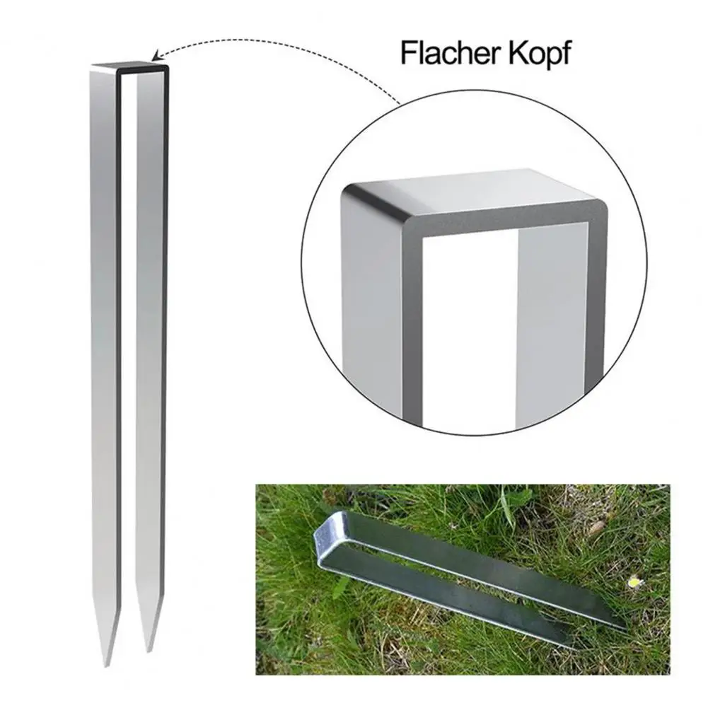 Стабильные колья для двора, садовые грунтовые анкеры для повышенной устойчивости, 4 шт., арочные гвозди, устойчивые к коррозии U-образной формы