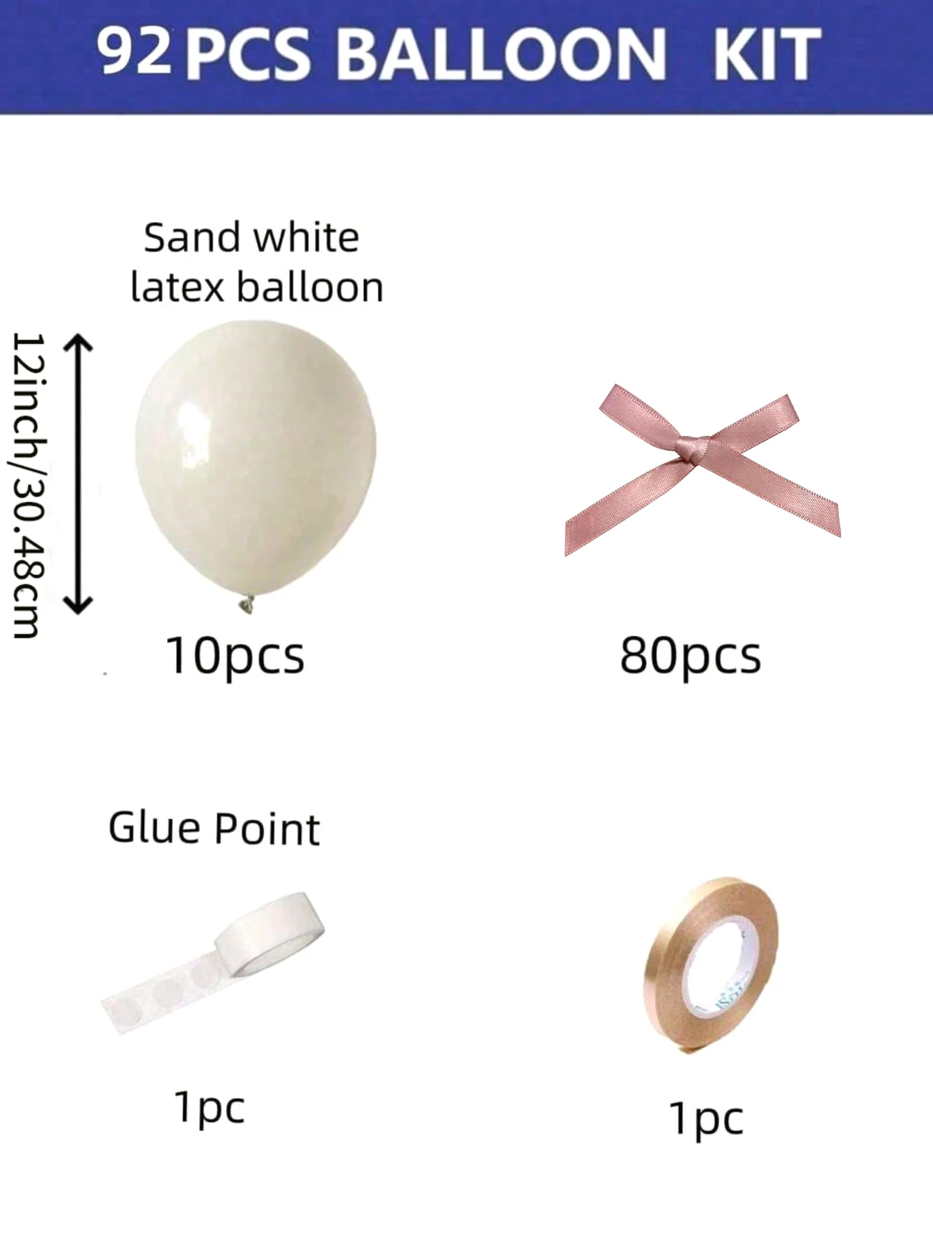 بالونات لاتكس بيضاء رملية مقاس 12 بوصة مع عقدة فراشة ديكور أسلوب بسيط ولطيف لعيد الميلاد وحفلات الزفاف وديكور حفلات الأعياد