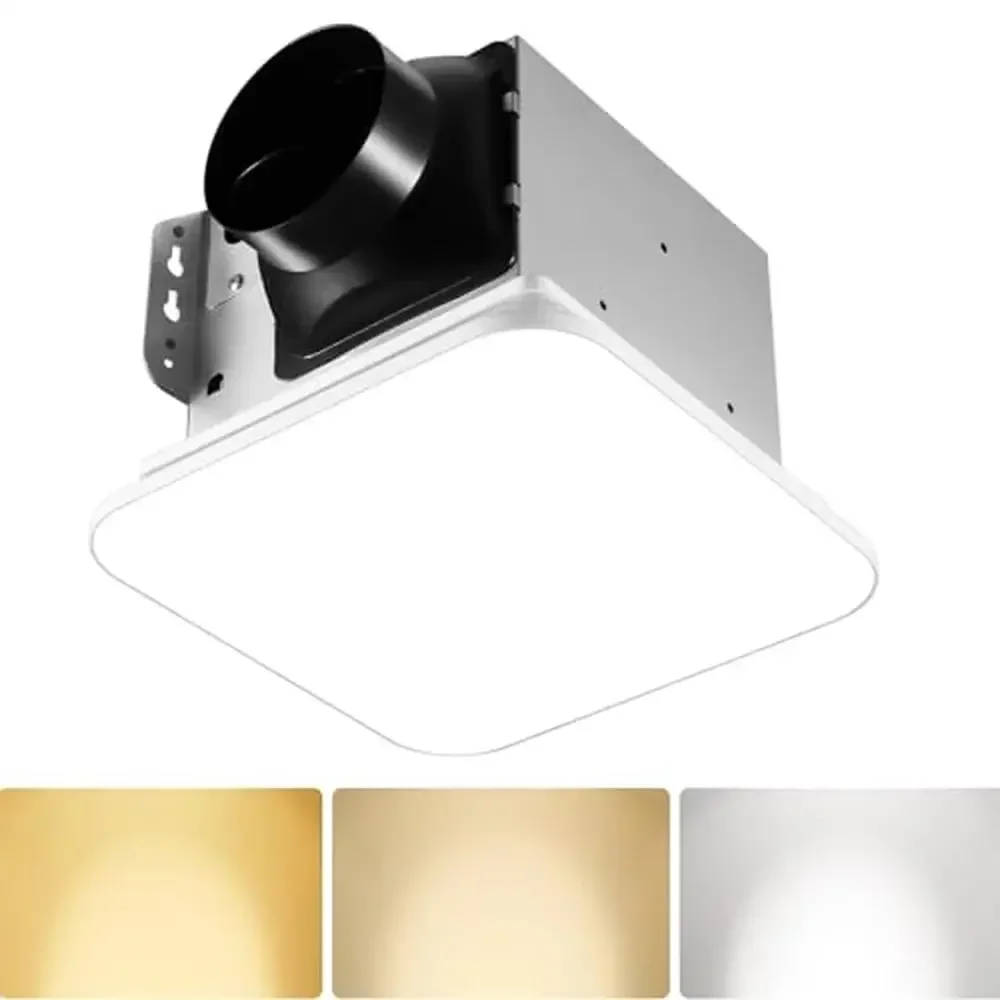 

110CFM Bathroom Exhaust Fan Light Combo Color Change 3 Color Temperature 1000LM Ceiling Ventilation Fan