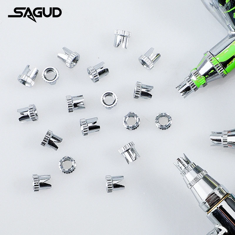 Airbrush Crown Needle Cap Parts Replacement Tool Spray Gun Cap Repair Tool Set 1/2/3/4/5PCS Suitable for SAGUD Brand Air Brush