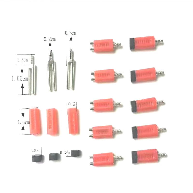 500 Sets Dental Laboratory Plaster Model Red Plastic Cap Twin Pin Double Nail Dowel Pin Dental Lab Product