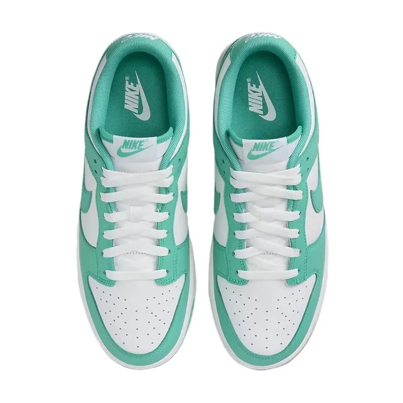 Tênis de skate casual de cano baixo masculino NIKE Dunk Low em branco e verde