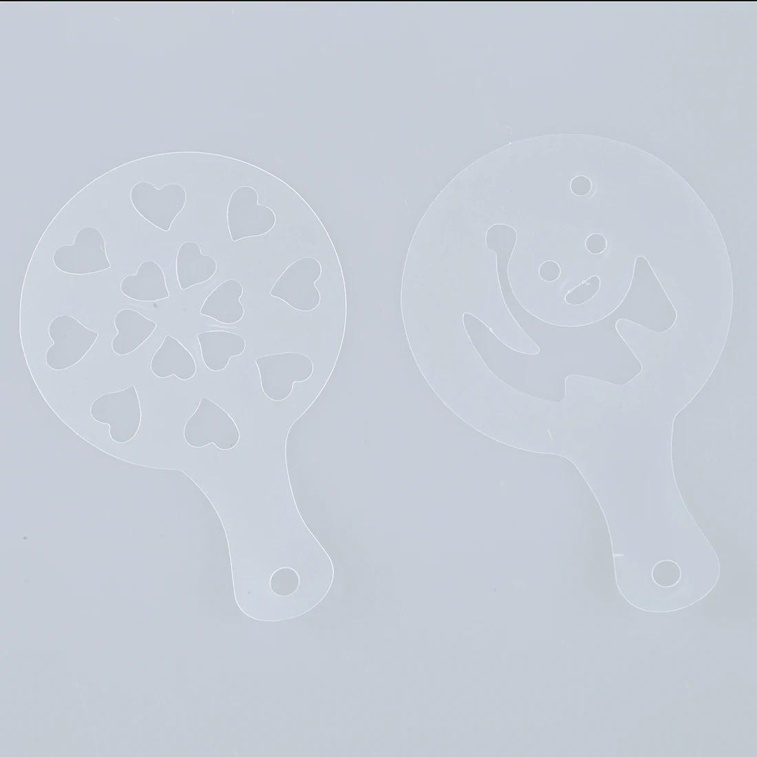 

ABIY 12 Pcs Cappuccino Coffee White Stencils Template Strew Flowers Pad Duster Spray